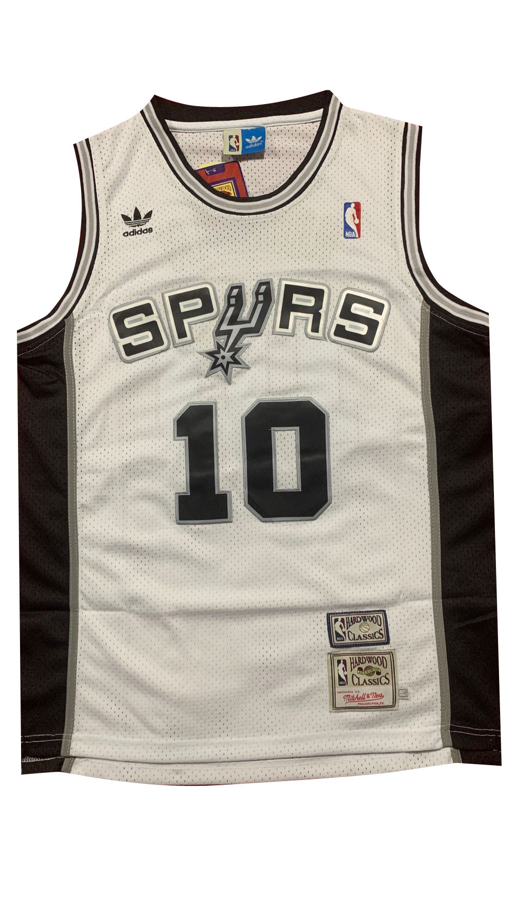 Camiseta San Antonio Spurs - Retro vista sobre fondo blanco