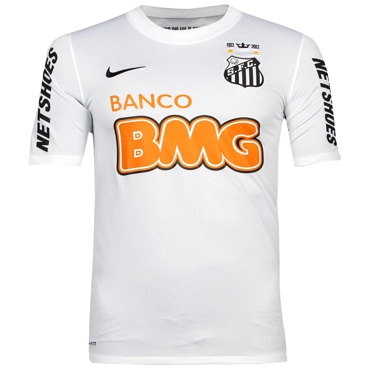 Camiseta Santos F.C Retro 2012/2013 vista sobre fondo blanco