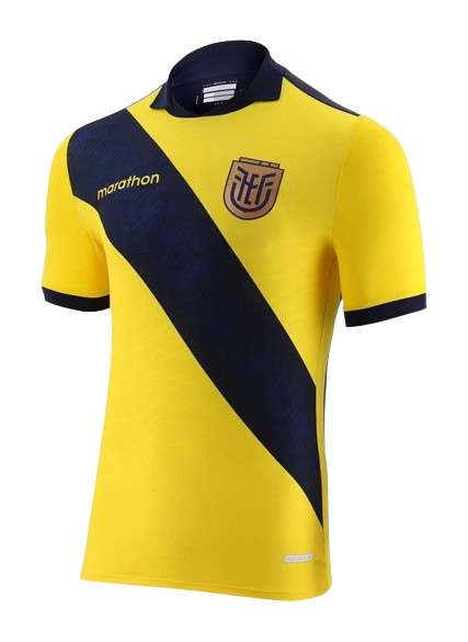 Camiseta Ecuador local - Copa América 2024 vista sobre fondo blanco