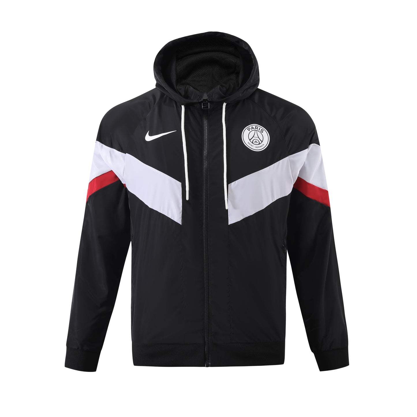 Campera PSG rompe viento 2024 vista sobre fondo blanco
