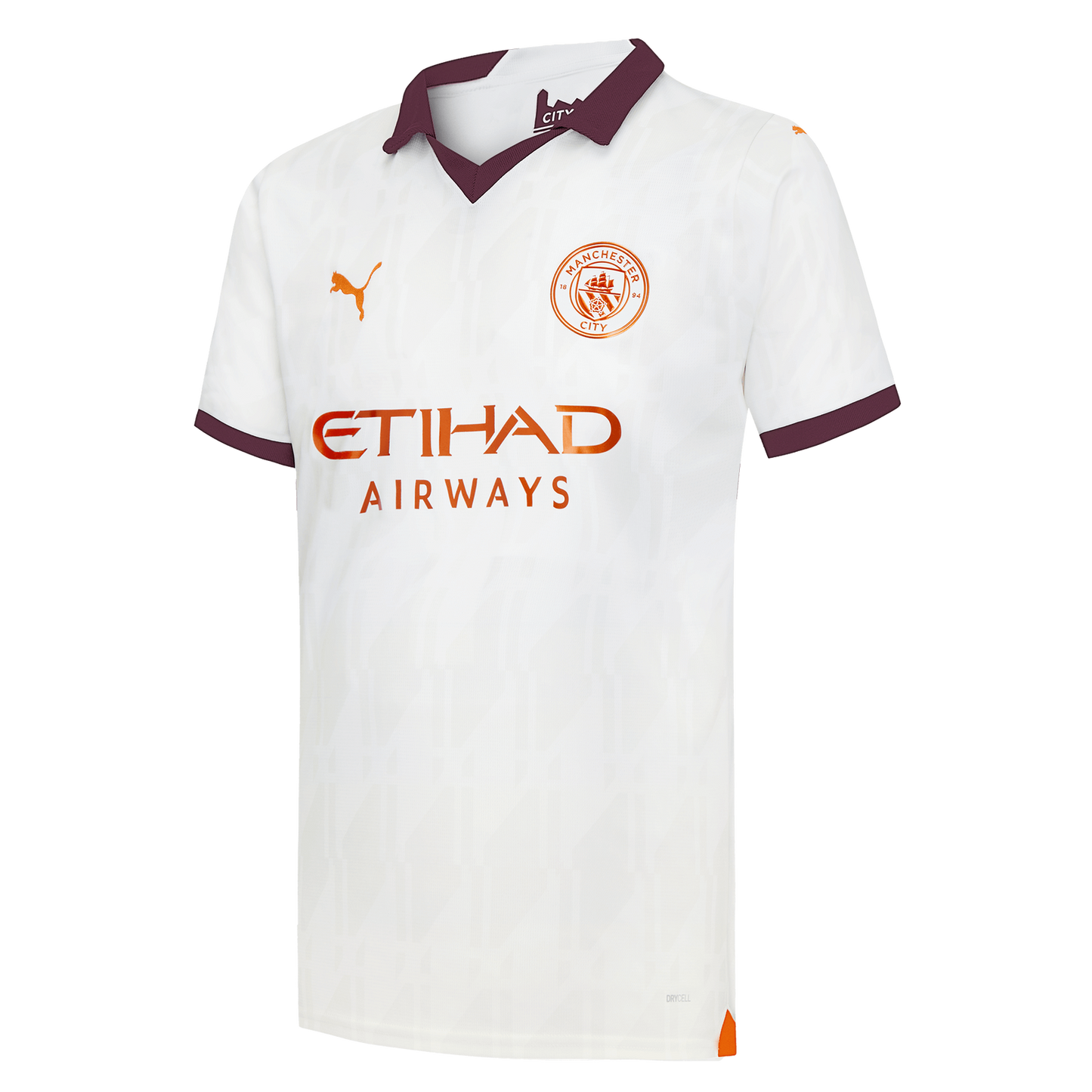 Camiseta Manchester City alternativa 2023/2024 vista sobre fondo blanco