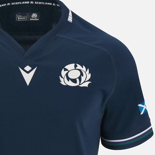 Camiseta Rugby Escocia local - RWC '23 vista sobre fondo blanco