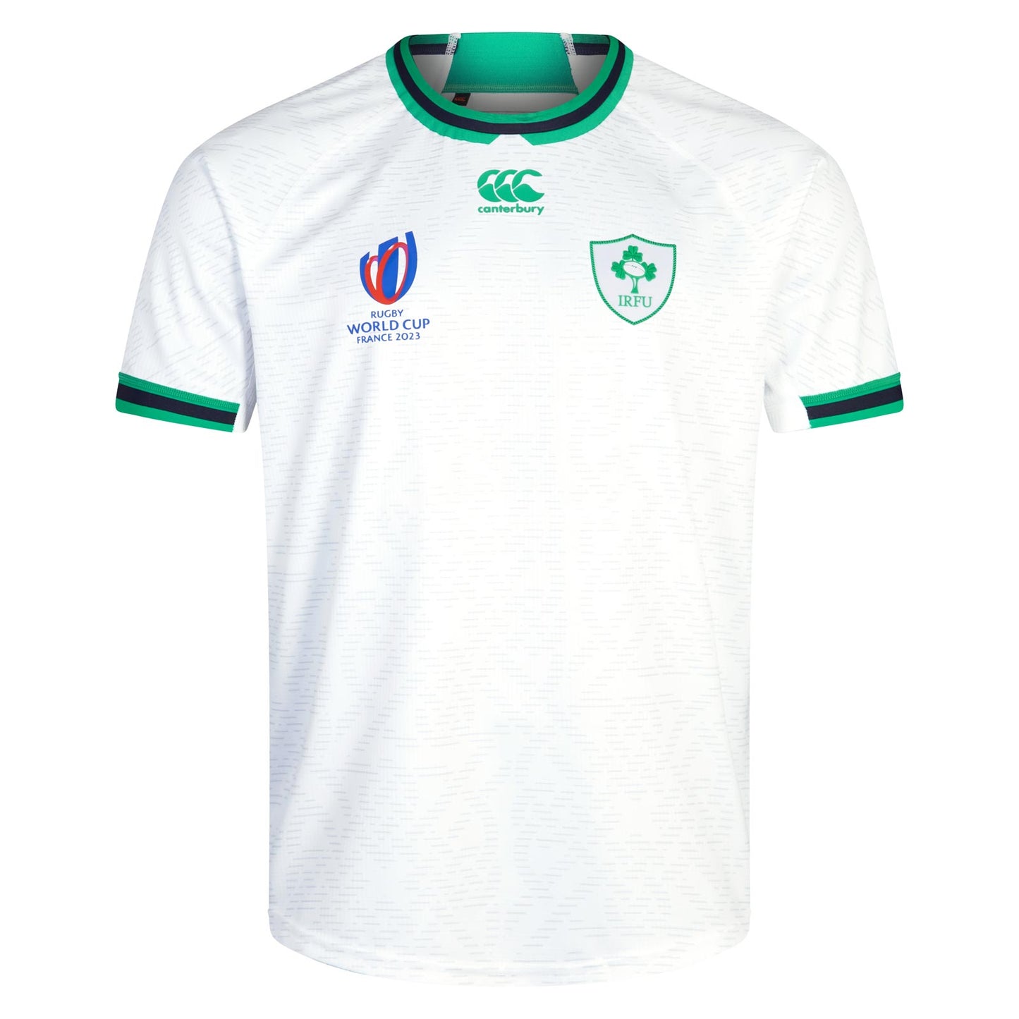 Camiseta Rugby Irlanda alternativa - RWC '23 vista sobre fondo blanco