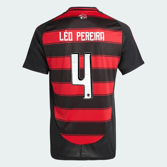 Camiseta Local Flamengo 2025/26 LÉO PEREIRA N° 4