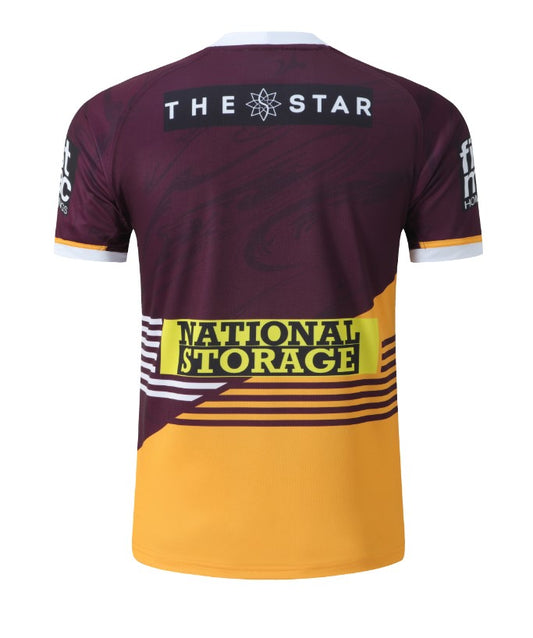 Camiseta Rugby Brisbane Broncos 2024 vista sobre fondo blanco
