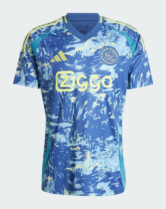 Camiseta + short Ajax alternativo 2024/2025 - NIÑOS vista sobre fondo blanco