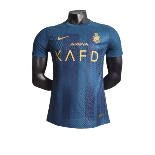 Camiseta Al-Nassr alternativa 2023/2024 - Version Jugador vista sobre fondo blanco