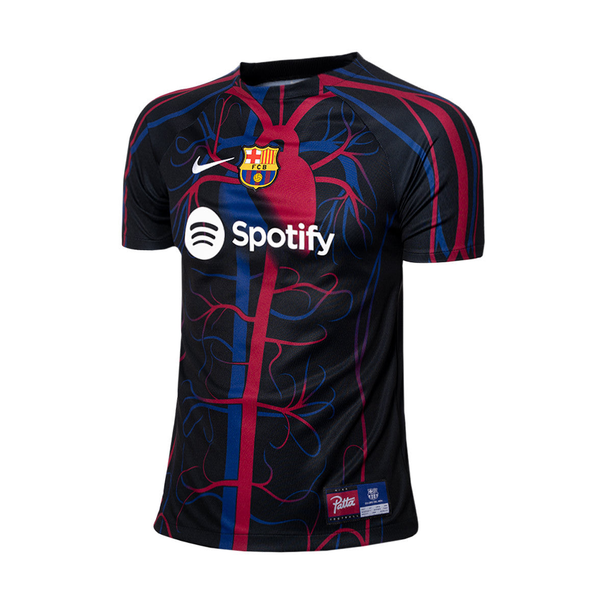 Camiseta Barcelona x Patta Edición Especial 2023/2024 vista sobre fondo blanco