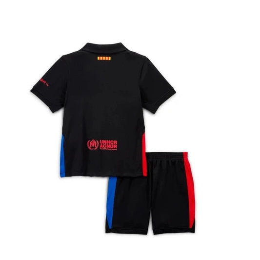 Camiseta + short Barcelona alternativa 2024/2025 - NIÑOS vista sobre fondo blanco