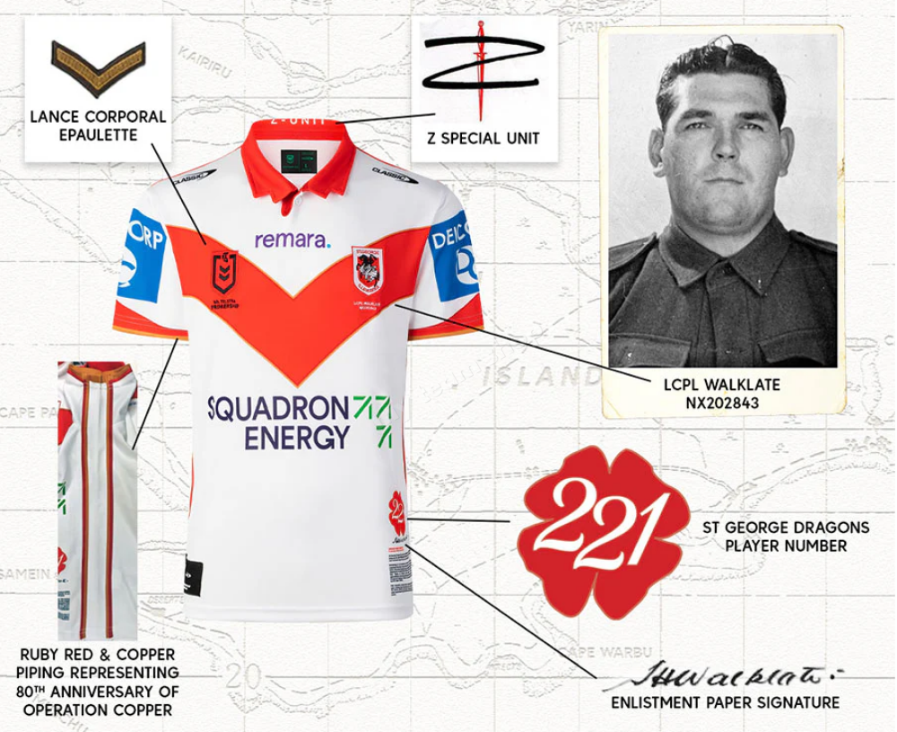 Camiseta Rugby DRAGONS 2025 NRL ANZAC