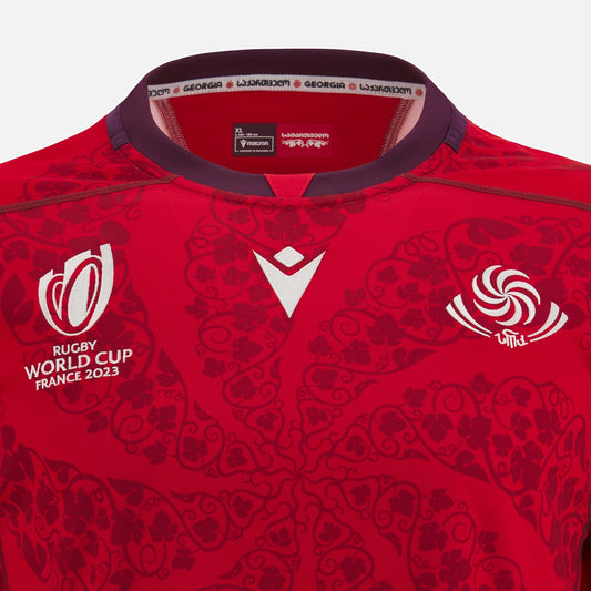 Camiseta Rugby Georgia local - RWC '23 vista sobre fondo blanco