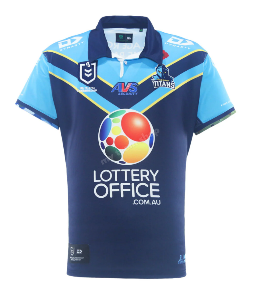 Camiseta Rugby GOLD COAST TITANS 2025 NRL ANZAC