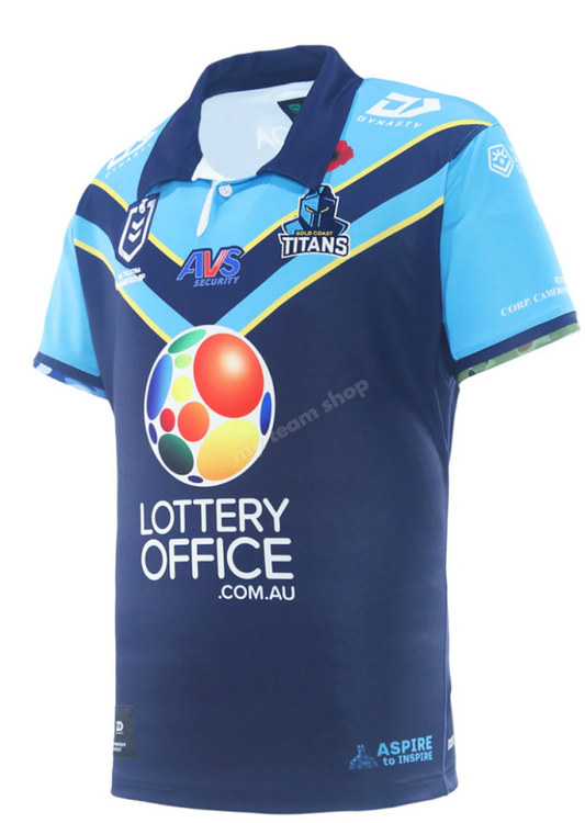 Camiseta Rugby GOLD COAST TITANS 2025 NRL ANZAC