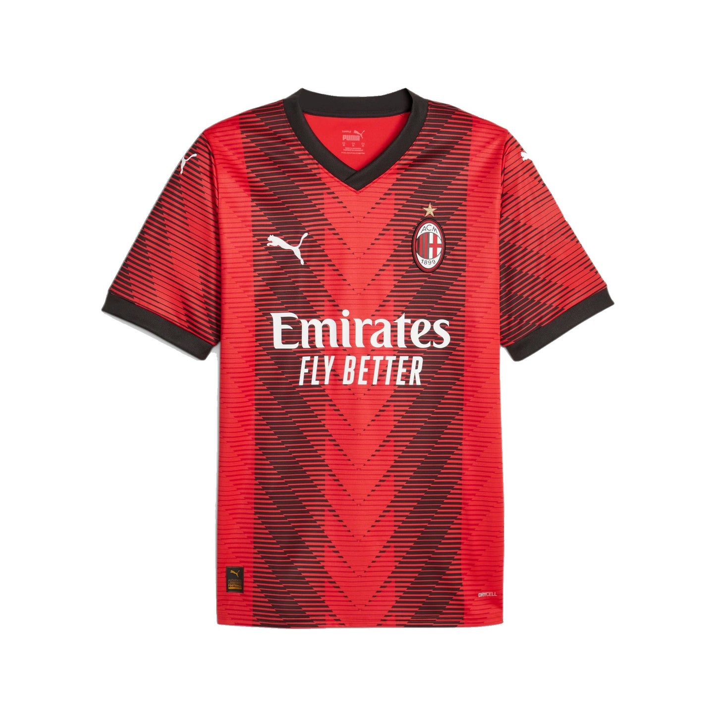 Camiseta Ac Milan local 2023/2024 vista sobre fondo blanco