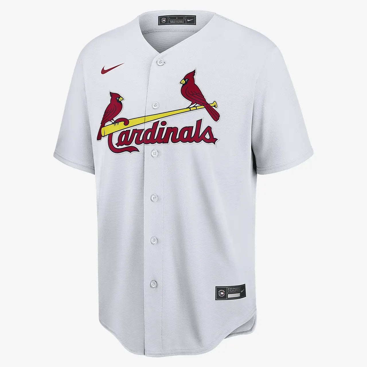 Camiseta Cardenales de San Luis local vista sobre fondo blanco