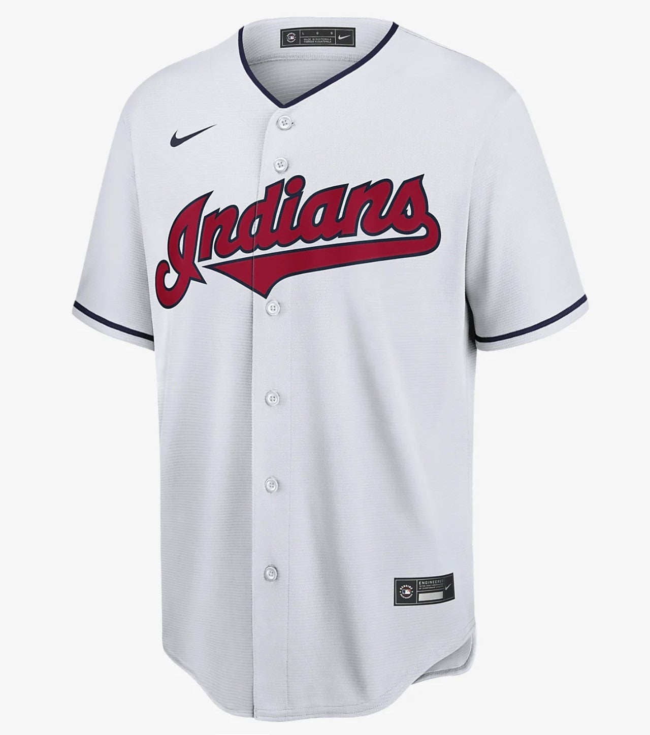 Camiseta Cleveland Indians local vista sobre fondo blanco