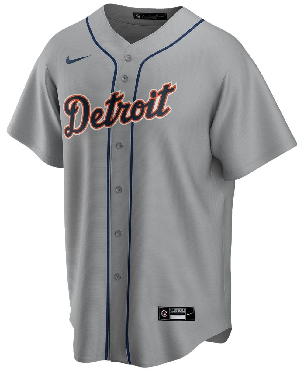 Camiseta Detroit Tigers visitante vista sobre fondo blanco