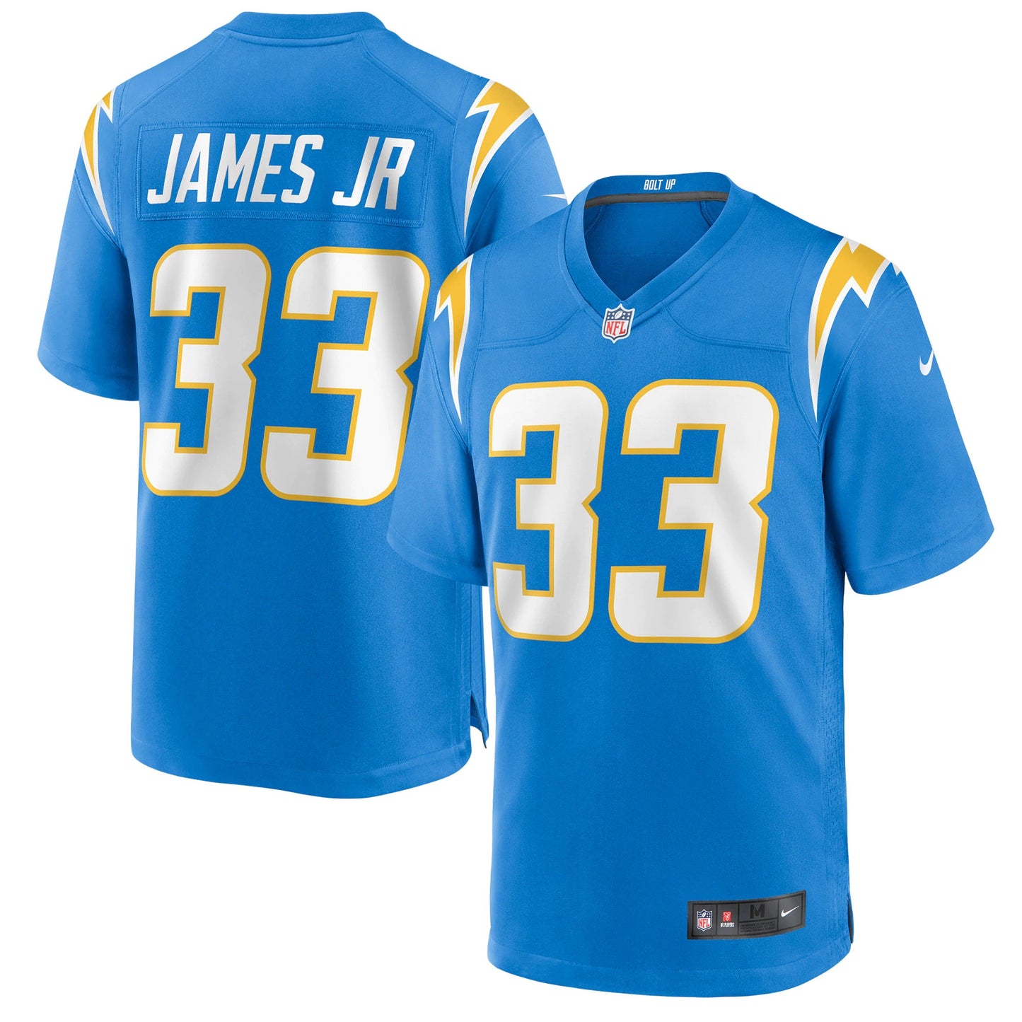 Camiseta Los Angeles Chargers local 2021/2022 vista sobre fondo blanco