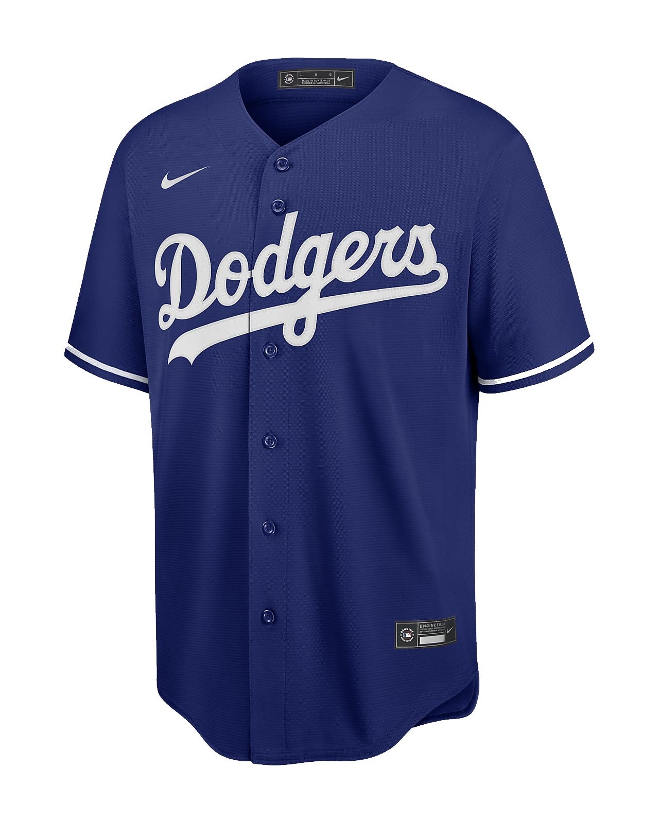 Camiseta Los angeles Dodgers local vista sobre fondo blanco