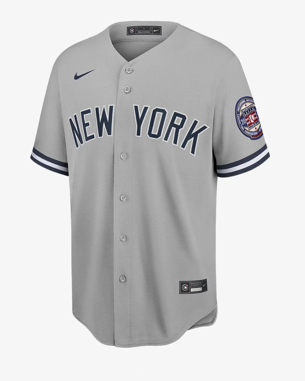 Camiseta New york Yankees visitante vista sobre fondo blanco