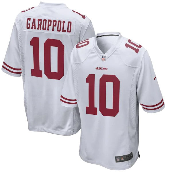 Camiseta San Francisco 49ers visitante 2021/2022 vista sobre fondo blanco