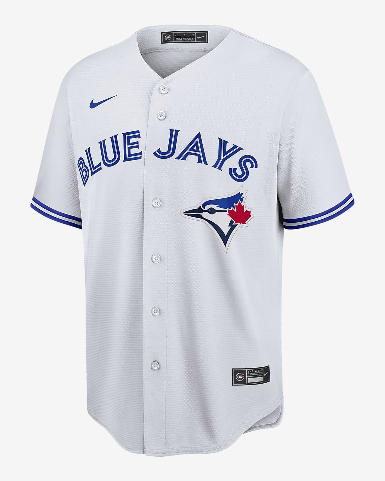 Camiseta Toronto Blue Jays visitante vista sobre fondo blanco