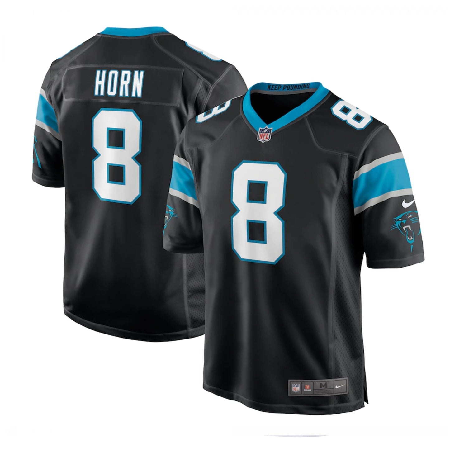 Camiseta Carolina Panthers local 2021/2022 vista sobre fondo blanco