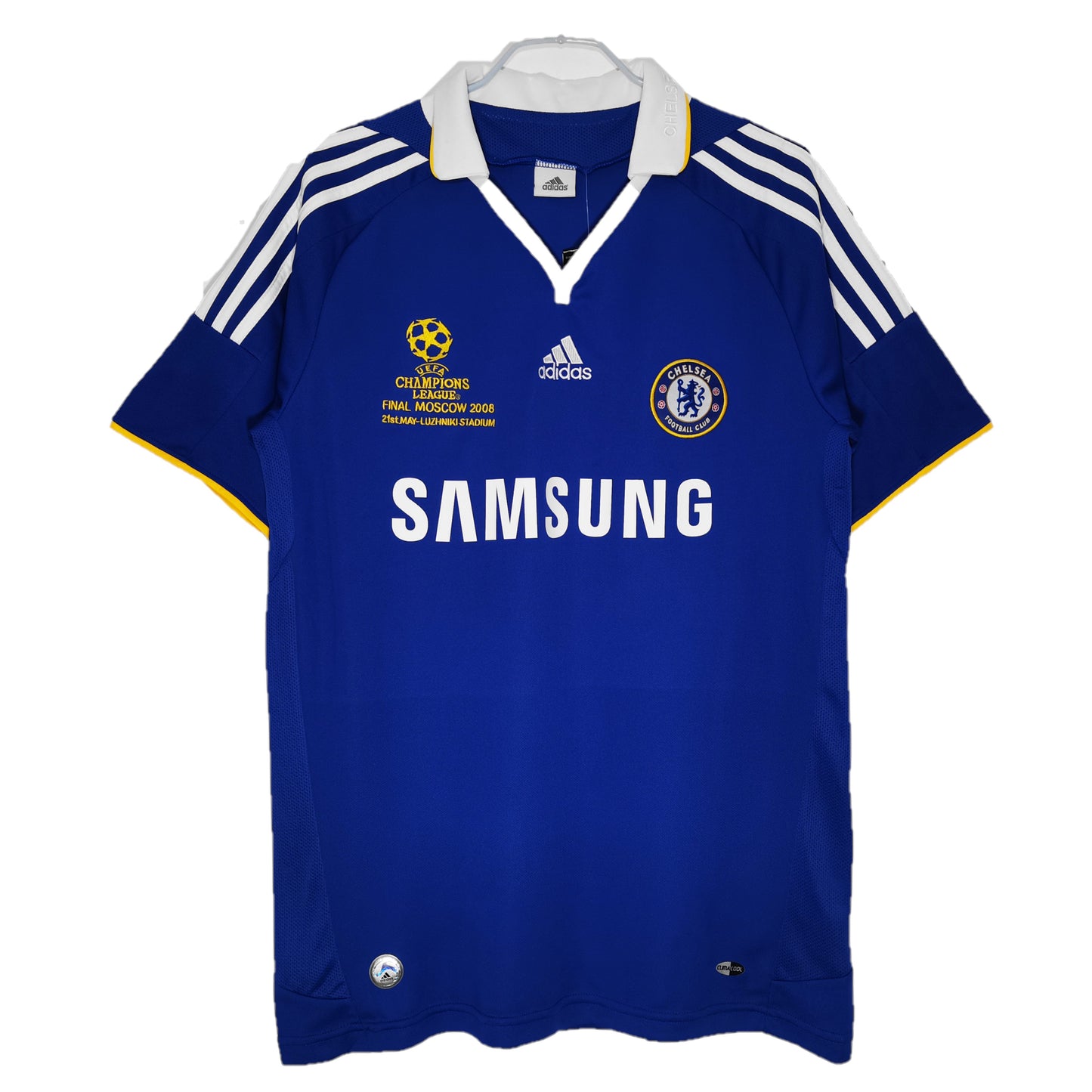 Camiseta Chelsea Retro 2008/2009 vista sobre fondo blanco