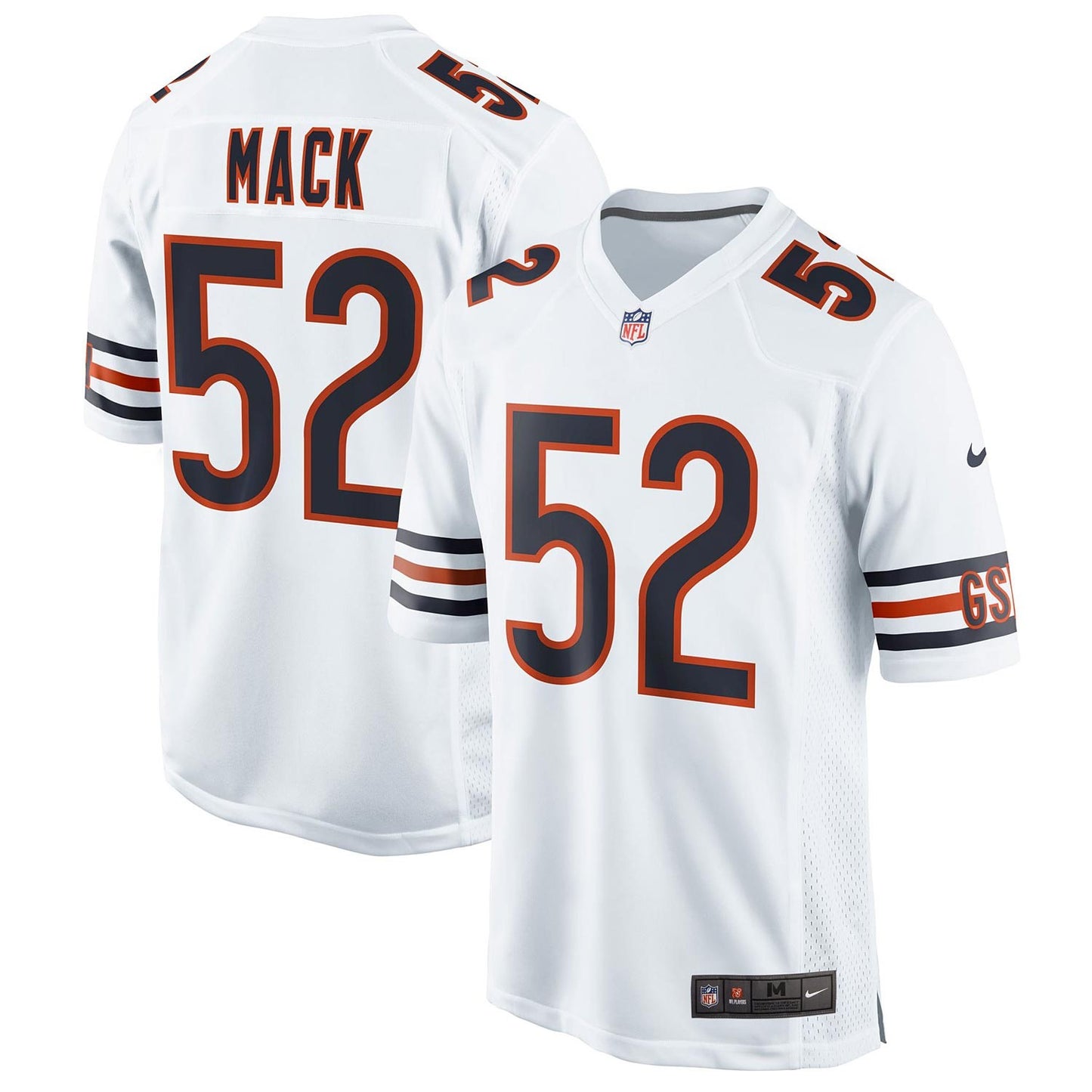 Camiseta Chicago bears visitante 2021/2022 vista sobre fondo blanco