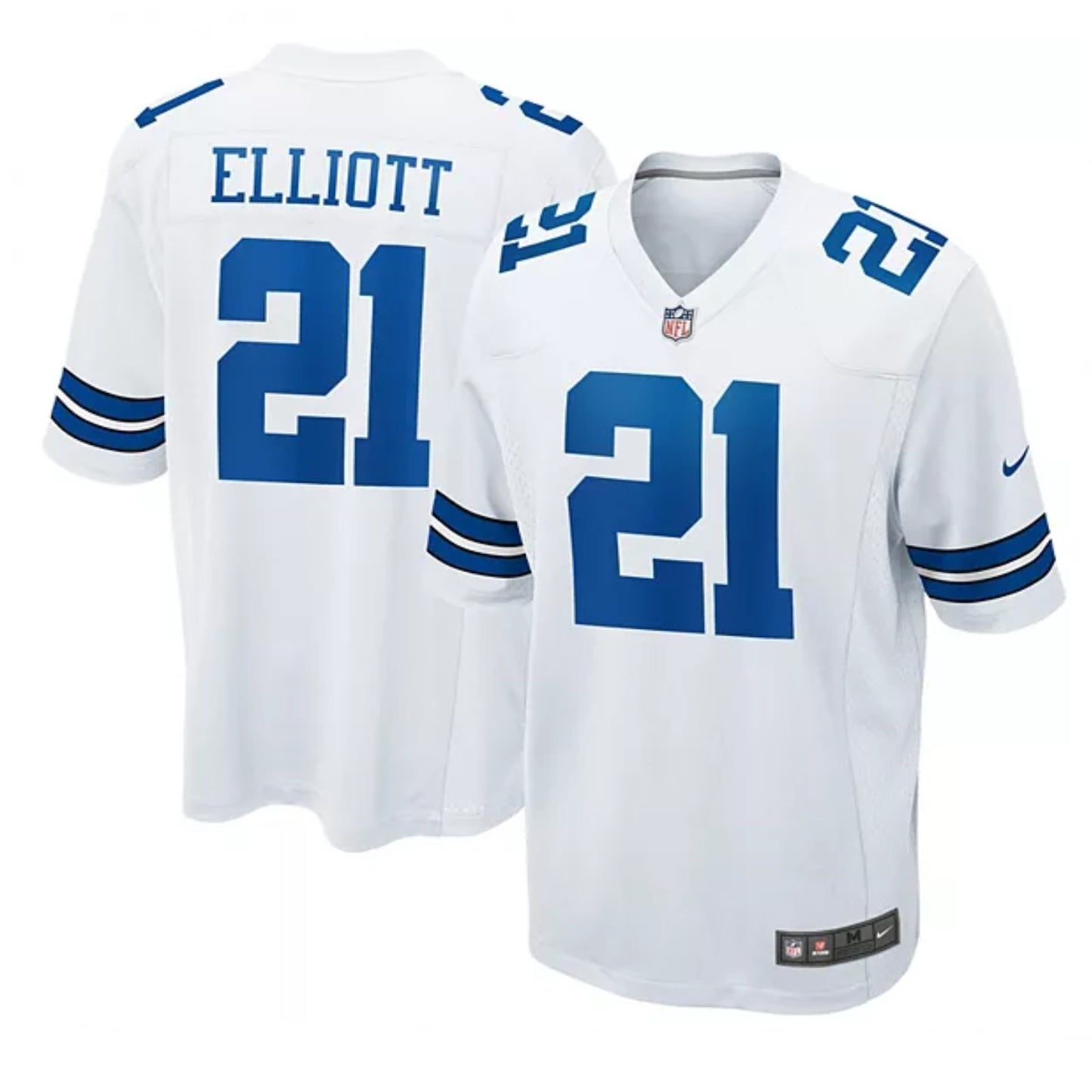 Camiseta Dallas Cowboys visitante 2021/2022 vista sobre fondo blanco