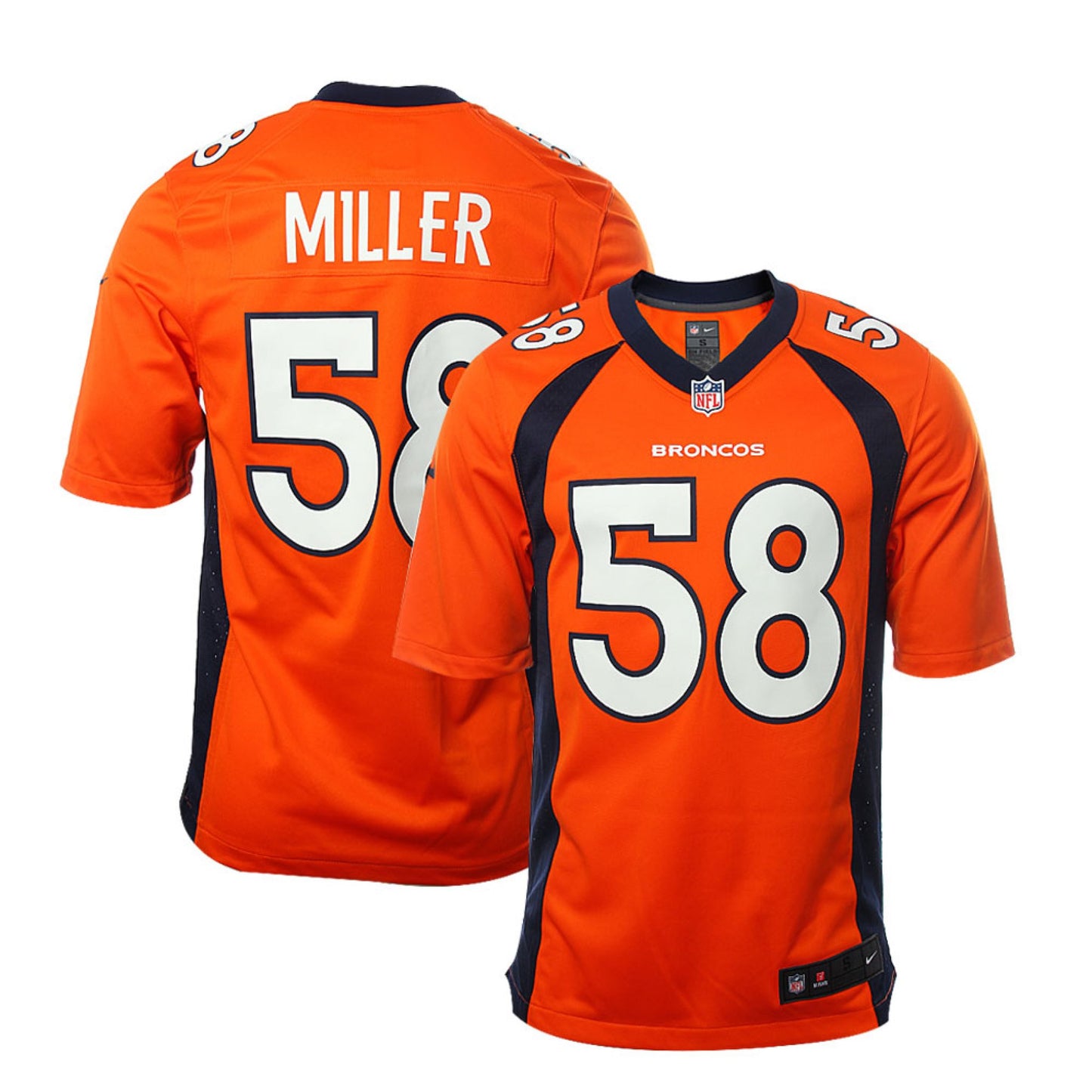 Camiseta Denver Broncos local 2021/2022 vista sobre fondo blanco