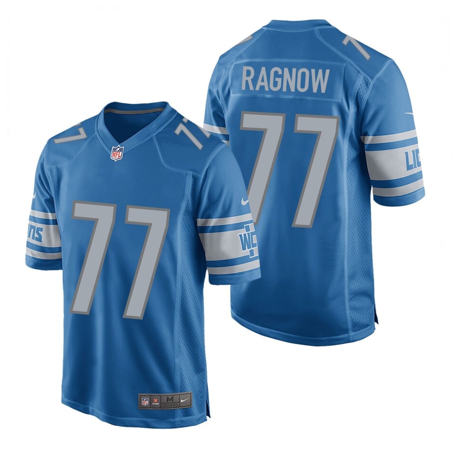 Camiseta Detroit Lions local 2021/2022 vista sobre fondo blanco