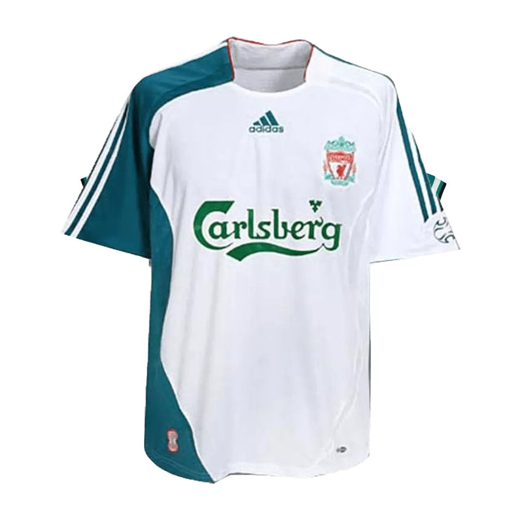 Camiseta Liverpool Retro 2005/2006 vista sobre fondo blanco