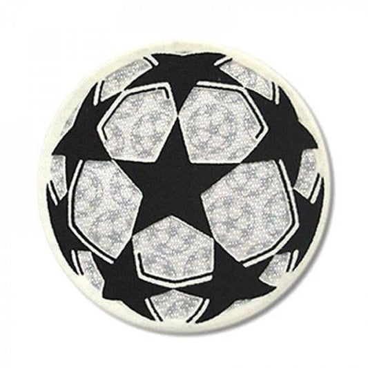 Parches Champions League vista sobre fondo blanco