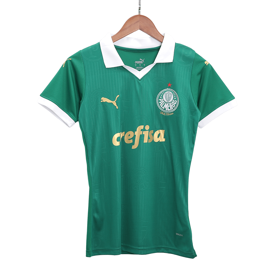 Camiseta Palmeiras local 2024/2025 - Mujer vista sobre fondo blanco