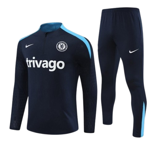 Conjunto Chelsea entrenamiento 2024 vista sobre fondo blanco