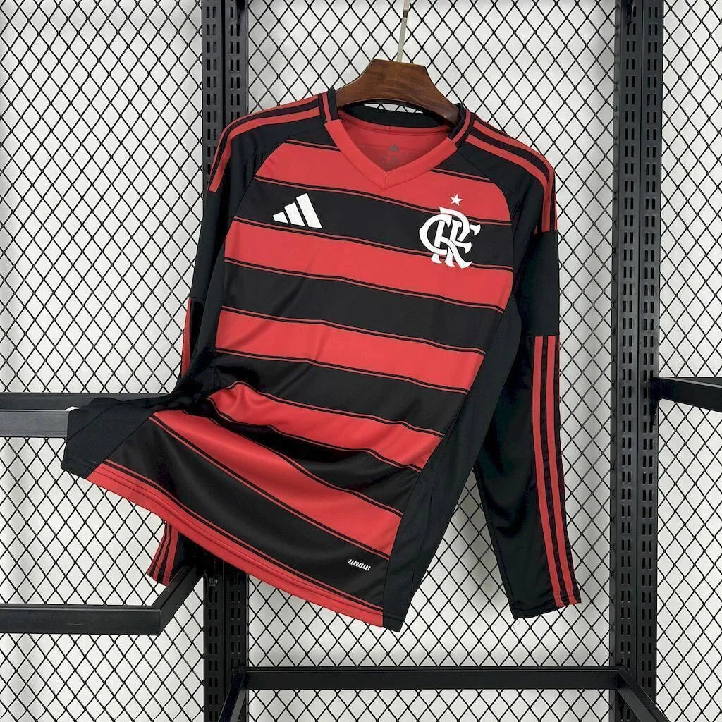 Camiseta Local Flamengo 25/26 Manga Larga