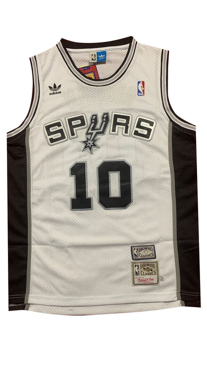 Camiseta San Antonio Spurs - Retro vista sobre fondo blanco