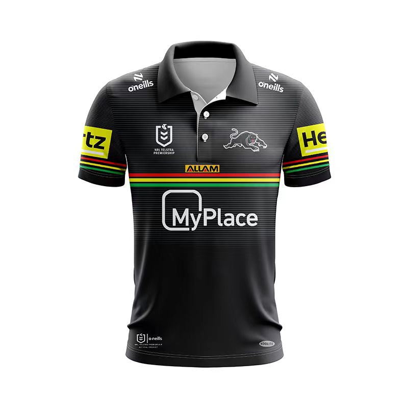 Camiseta Rugby Penrith Panthers 2024 vista sobre fondo blanco
