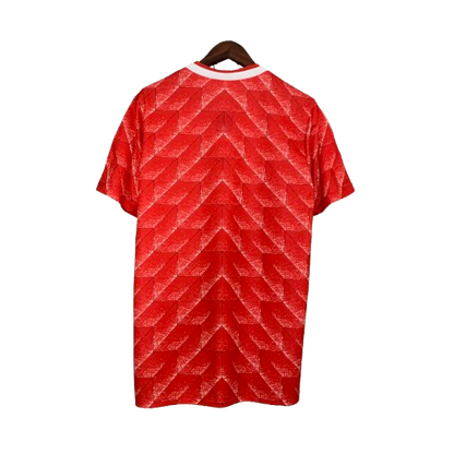 Camiseta Unión Soviética local Retro 1988/1989 vista sobre fondo blanco