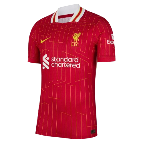 Camiseta Liverpool local 2024/2025 vista sobre fondo blanco