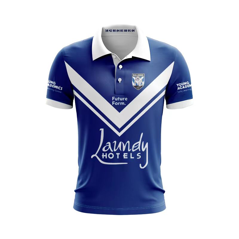 Camiseta Rugby Canterbury-Bankstown Bulldogs 2024 vista sobre fondo blanco