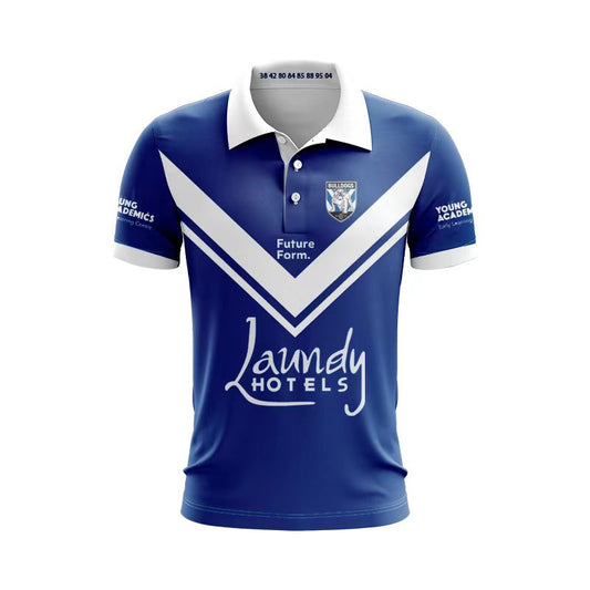 Camiseta Rugby Canterbury-Bankstown Bulldogs 2024 vista sobre fondo blanco
