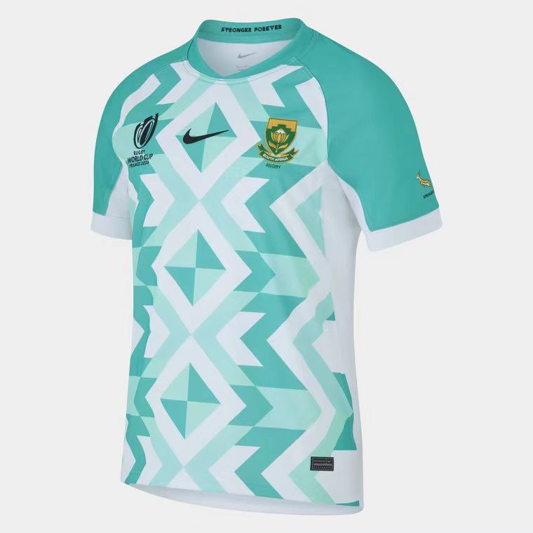 Camiseta Rugby Springboks Sudafrica alternativa - RWC'23 vista sobre fondo blanco