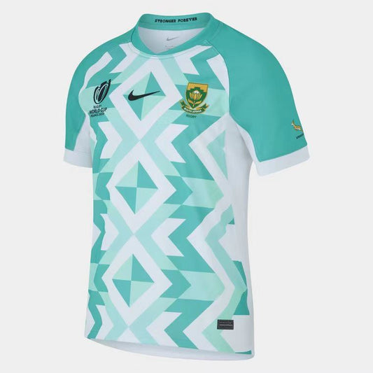 Camiseta Rugby Springboks Sudafrica alternativa - RWC'23 vista sobre fondo blanco