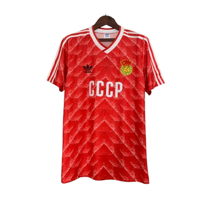 Camiseta Unión Soviética local Retro 1988/1989 vista sobre fondo blanco