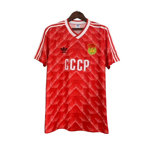 Camiseta Unión Soviética local Retro 1988/1989 vista sobre fondo blanco