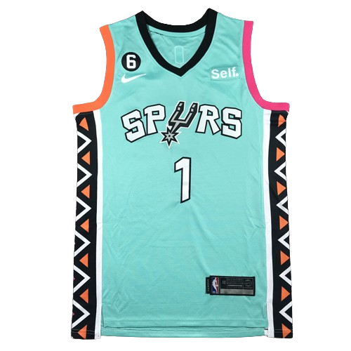 Camiseta San Antonio Spurs 2022 - City vista sobre fondo blanco