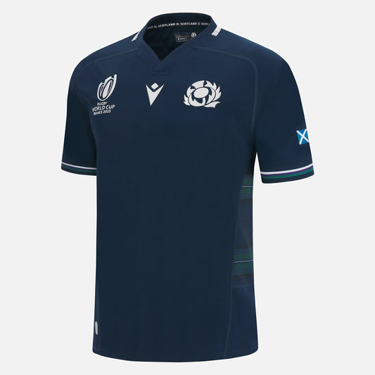 Camiseta Rugby Escocia local - RWC '23 vista sobre fondo blanco