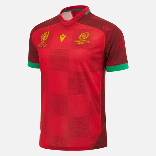 Camiseta Rugby Portugal local - RWC '23 vista sobre fondo blanco
